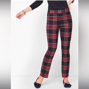 Talbots Hampshire Plaid Cropped Holiday Wool Pants